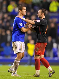FA Cup Prints: Everton's Jack Rodwell and Noel Hunt of Reading: United in FA Cup Fifth Round Aftermath (01)