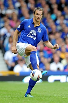Everton's Jagielka in Action: Everton vs. Queens Park Rangers, Premier League (2011)