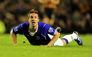 Everton's Jagielka in Defeat: Everton v Hull City, 2009 Premier League
