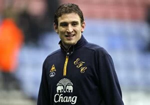 Images Dated 4th February 2012: Everton's Jelavic Prepares for Wigan Athletic Clash during Premier League Training