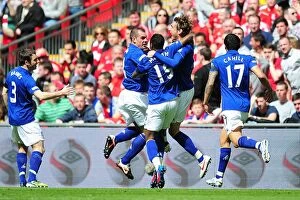 Images Dated 14th April 2012: Everton's Jelavic Scores Historic Goal Against Liverpool in FA Cup Semi-Final at Wembley
