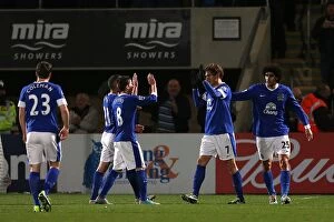 FA Cup : Round 3 : Cheltenham Town 1 v Everton 5 : Whaddon Road : 07-01-2013 Collection: Everton's Jelavic Scores Opener in FA Cup Thrashing of Cheltenham (7-1-2013)