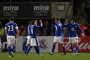 FA Cup : Round 3 : Cheltenham Town 1 V Everton 5 : Whaddon Road : 07-01-2013 Prints: Everton's Jelavic Scores Opener in FA Cup Thrashing of Cheltenham (7-1-2013)