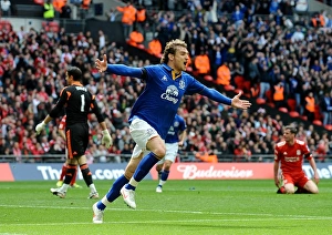 FA Cup - Semi Final - Liverpool V Everton - 14 April 2012 Prints: Everton's Jelavic Scores Thrilling Opener in FA Cup Semi-Final Against Liverpool at Wembley Stadium (April 14)