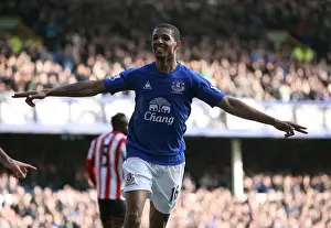 26 February 2011 Everton V Sunderland Prints: Everton's Jermaine Beckford Doubles Up: Everton FC vs Sunderland