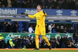Everton's Joel Robles and Steven Naismith: Celebrating the First Goal Against Manchester City