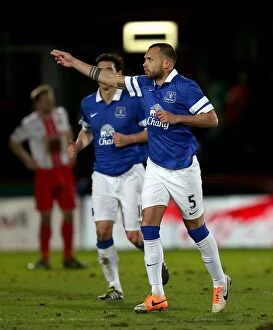FA Cup : Round 4 : Stevenage 0 v Everton 4 : The Lamex Stadium : 25-01-2014 Collection: Everton's Johnny Heitinga: Third Goal Blitz in FA Cup Victory over Stevenage (25.01.2014)