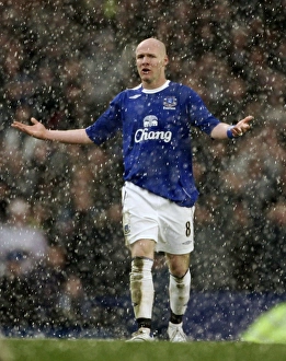Andy Johnson Collection: Evertons Johnson gestures during their English Premier League soccer match against Arsenal in Liver