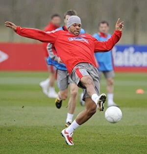 Images Dated 31st March 2009: Everton's Joleon Lescott at England Training, London Colney (March 2009)