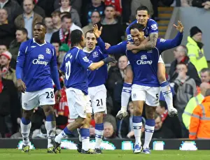 Everton's Joleon Lescott Scores the Opener against Liverpool in FA Cup Fourth Round (08/09)