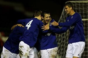 Images Dated 12th January 2011: Everton's Jordan Barrow Scores and Celebrates: FA Youth Cup Triumph