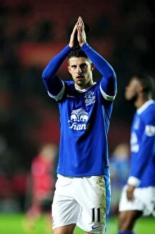 Southampton 0 v Everton 0 : St. Mary's : 21-01-2013 Collection: Everton's Kevin Mirallas Celebrates with Fans: A Heartwarming Moment after the 0-0 Draw against