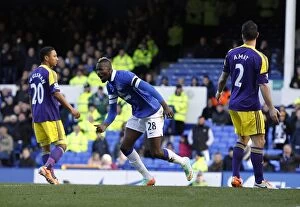 Images Dated 16th February 2014: Everton's Lacina Traore Scores Thrilling Opener in FA Cup Fifth Round Clash Against Swansea City