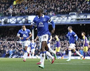 Images Dated 16th February 2014: Everton's Lacina Traore Scores Thrilling Opening Goal in FA Cup Fifth Round Clash Against Swansea