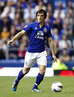 10 September 2011 Everton V Aston Villa Prints: Everton's Leighton Baines in Action: Everton vs Aston Villa