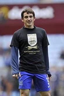 Images Dated 26th October 2013: Everton's Leighton Baines Honors FA's 150th Anniversary in Aston Villa vs Everton