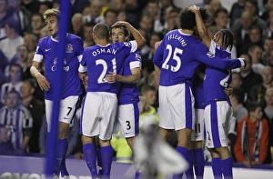 Everton 2 V Newcastle United 2 : Goodison Park : 17-09-2012 Prints: Everton's Leighton Baines Scores Opening Goal Against Newcastle United at Goodison Park (17 September 2012)