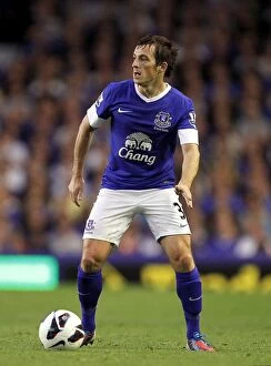 Everton 1 v Manchester United 0 : Goodison Park: 20-08-2012 Collection: Everton's Leighton Baines Secures Victory: Everton 1-0 Manchester United (Goodison Park, 2012)