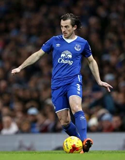 Images Dated 27th January 2016: Everton's Leighton Baines in the Semi-Final Battle: Manchester City vs Everton - Capital One Cup