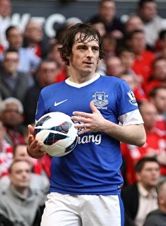 Images Dated 5th May 2013: Everton's Leighton Baines Shines in Scoreless Everton Derby at Anfield (May 5, 2013)