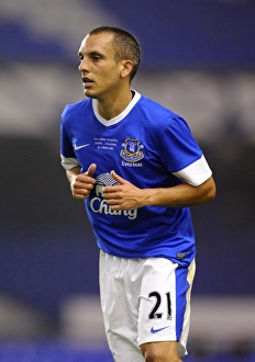 Framed Print : Everton's Leon Osman in Action: Everton vs AEK Athens Pre-Season Clash at Goodison Park