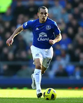 Everton's Leon Osman in Action: Everton vs Sunderland, Barclays Premier League, Goodison Park (2011)