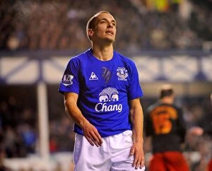 01 March 2011 Everton v Reading Collection: Everton's Leon Osman: Disappointment After FA Cup Defeat to Reading (01 March 2011)