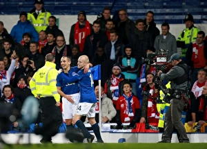 Evertonftp Full Length Prints: Everton's Leon Osman Scores First Goal in Europa League Clash Against Lille