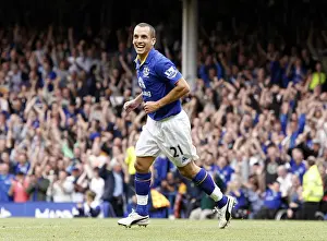 10 September 2011 Everton V Aston Villa Prints: Everton's Leon Osman Scores the Opener: Everton FC vs Aston Villa