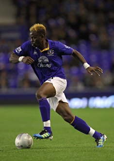 Everton's Louis Saha in Action Against Sheffield United (Carling Cup Round 2, 24 August 2011)