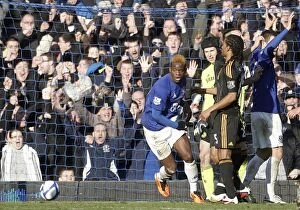 29 January 2011 Everton v Chelsea Collection: Everton's Louis Saha: First Goal, Devastating Celebration Against Chelsea in FA Cup