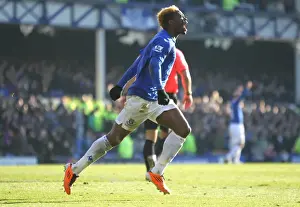 FA Cup Prints: Everton's Louis Saha: Jubilant Over Opening Goal Against Chelsea in FA Cup (29 January 2011)