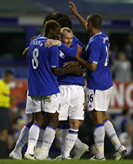 Everton's Louis Saha Scores Historic Goal in Europa League Play-offs vs. SK Sigma Olomouc