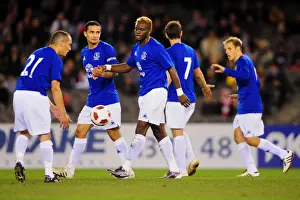 Melbourne Heart V Everton Prints: Everton's Louis Saha: Scoring Glory in Melbourne Heart Pre-Season Friendly at Etihad Stadium