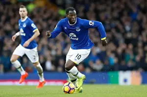 Soccer Football Prints: Everton's Lukaku in Action: Premier League Showdown at Goodison Park vs AFC Bournemouth