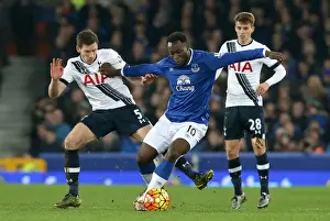 Framed Print : Everton's Lukaku Faces Off Against Vertonghen and Carroll in Intense Clash at Goodison Park Framed Print : Everton's Lukaku Faces Off Against Vertonghen and Carroll in Intense Clash at Goodison Park