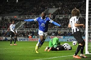 Images Dated 25th March 2014: Everton's Lukaku Scores Brace: Crushing 3-0 Win Over Newcastle United (Premier League, St)