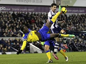 Images Dated 20th January 2014: Everton's Lukaku Unleashes Epic Overhead Kick vs. West Bromwich Albion (20-01-2014)
