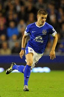 Images Dated 29th August 2012: Everton's Luke Garbutt Stars in 5-0 Capital One Cup Victory Over Leyton Orient
