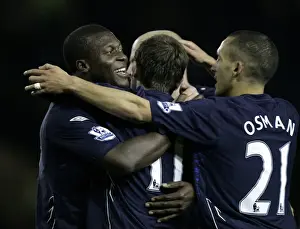 Everton's McFadden Hides in Delight: First Goal in Carling Cup Third Round Win over Sheffield Wednesday, 2007