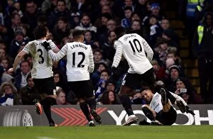 Images Dated 16th January 2016: Everton's Mirallas Scores Brilliant Double: Celebrating Victory at Stamford Bridge against Chelsea