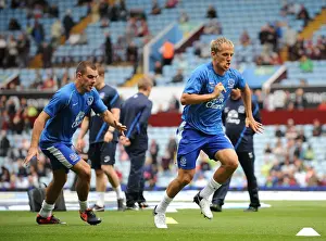 Aston Villa 1 V Everton 3: Villa Park: 25-08-2012 Prints: Everton's Neville and Gibson Ready for Aston Villa Showdown in Barclays Premier League (Aston Villa 1-3 Everton)