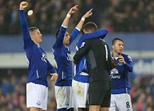 Images Dated 28th October 2015: Everton's Penalty Shootout Triumph: Joel Robles and Teammates Celebrate Capital One Cup Victory