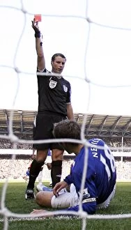 The Derby Collection: Everton's Phil Neville: Controversial Handball Leads to Red Card in Everton vs