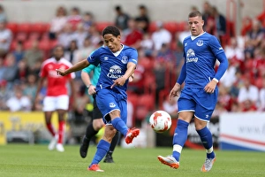 Football Full Length Ball Prints: Everton's Pienaar and Barkley in Action: Pre-season Friendly vs Swindon Town