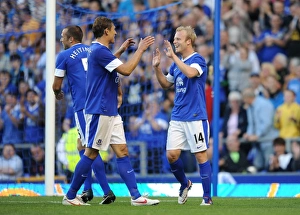 Pre Season Friendly - Everton V AEK Athens - Goodison Park Prints: Everton's Pre-Season Glory: Steven Naismith's Hat-Trick vs