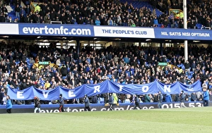 Everton 1 V Stoke City 0 : Goodison Park : 30-03-2013 Prints: Everton's Pride: Unveiling the Iconic Banner at Goodison Park - Everton vs