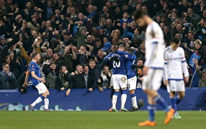 Emirates FA Cup - Everton V Chelsea - Quarter Final - Goodison Park Prints: Everton's Romelu Lukaku Celebrates Second Goal vs