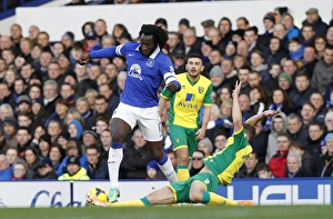 Everton 2 V Norwich City 0 : Goodison Park : 11-01-2014 Prints: Everton's Romelu Lukaku Doubles Up: Everton 2-0 Norwich City (BPL)