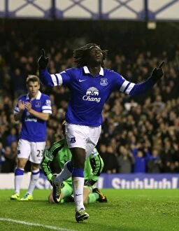 Images Dated 30th November 2013: Everton's Romelu Lukaku: Four-Goal Blitz Against Stoke City (Everton 4-0)